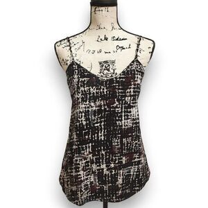 Valette Double Layer Tank Top Sz S Abstract Print Cami